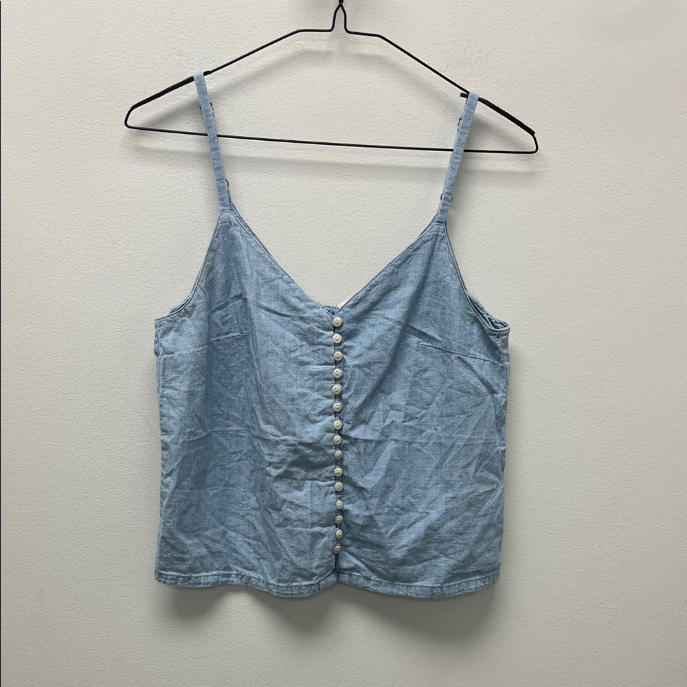MADEWELL light blue button front tank. sz 2